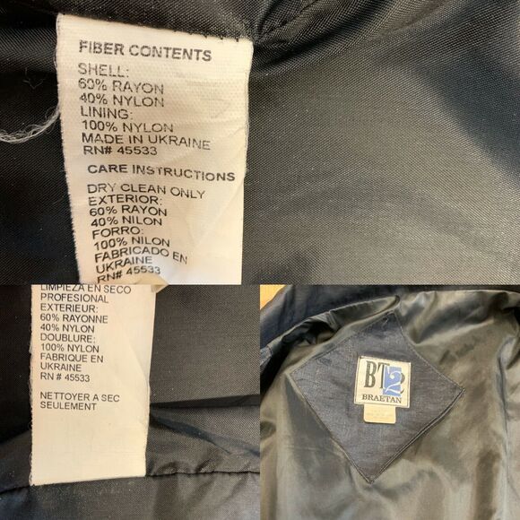 Braetan Bt2 women Black Gold Collar Rain Windbreaker Jacket Coat sz small - Picture 7 of 12